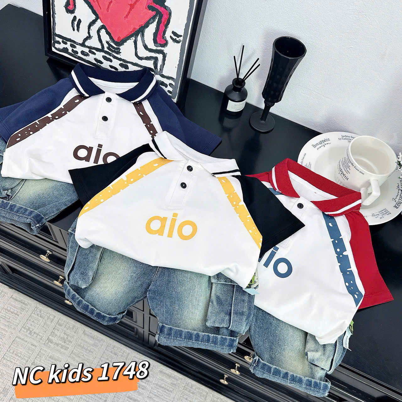 T573-Set polo Alo viền q jean (08.28kg)