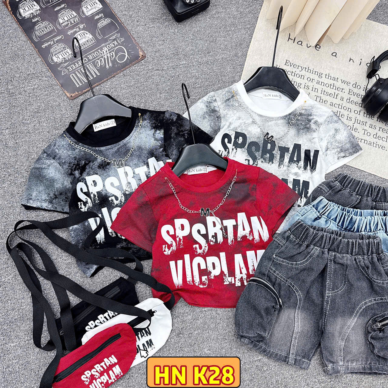 T574-Set áo đen xích M q hộp túi (07.24kg)