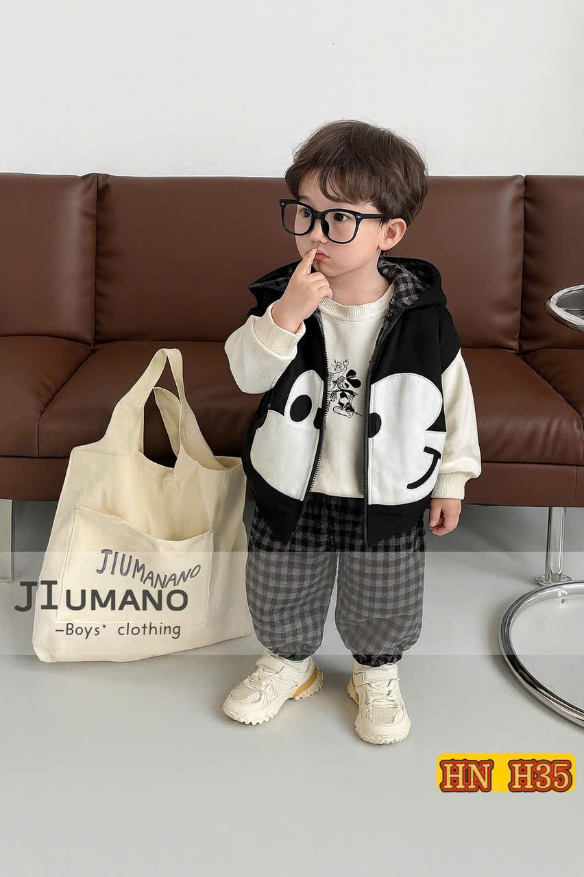 T576-Set nỉ 3 món Mickey caro đen (13.25kg)