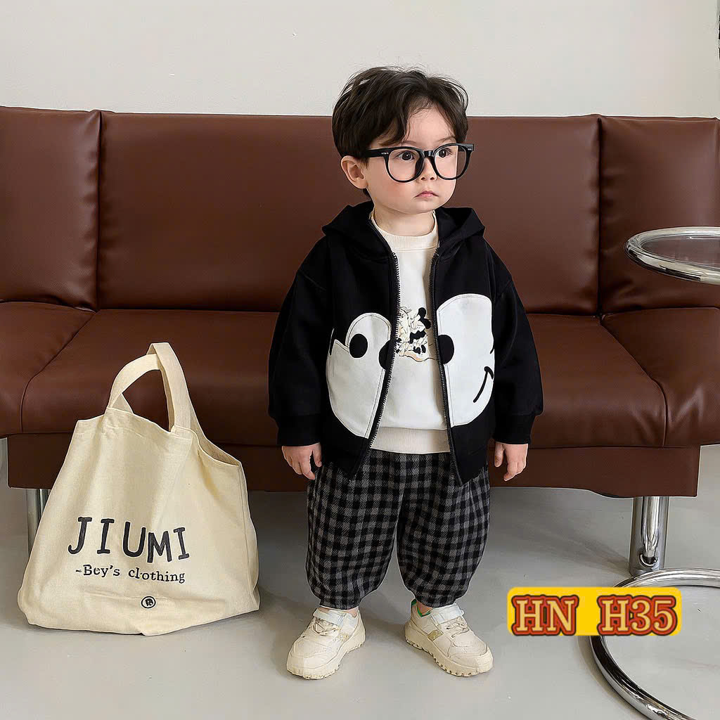T576-Set nỉ 3 món Mickey caro đen (13.25kg)