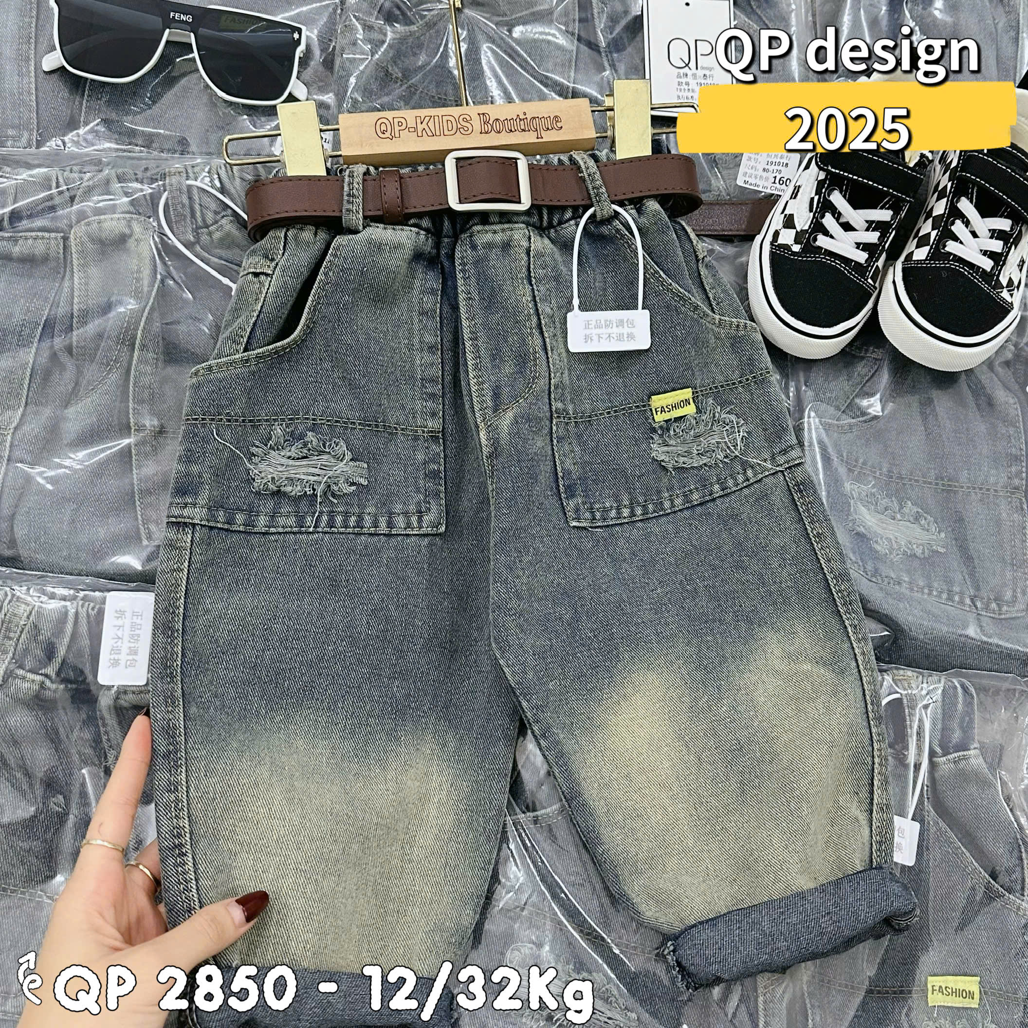 Q293-Quần baggy bụi rách 2 túi (12.28kg)