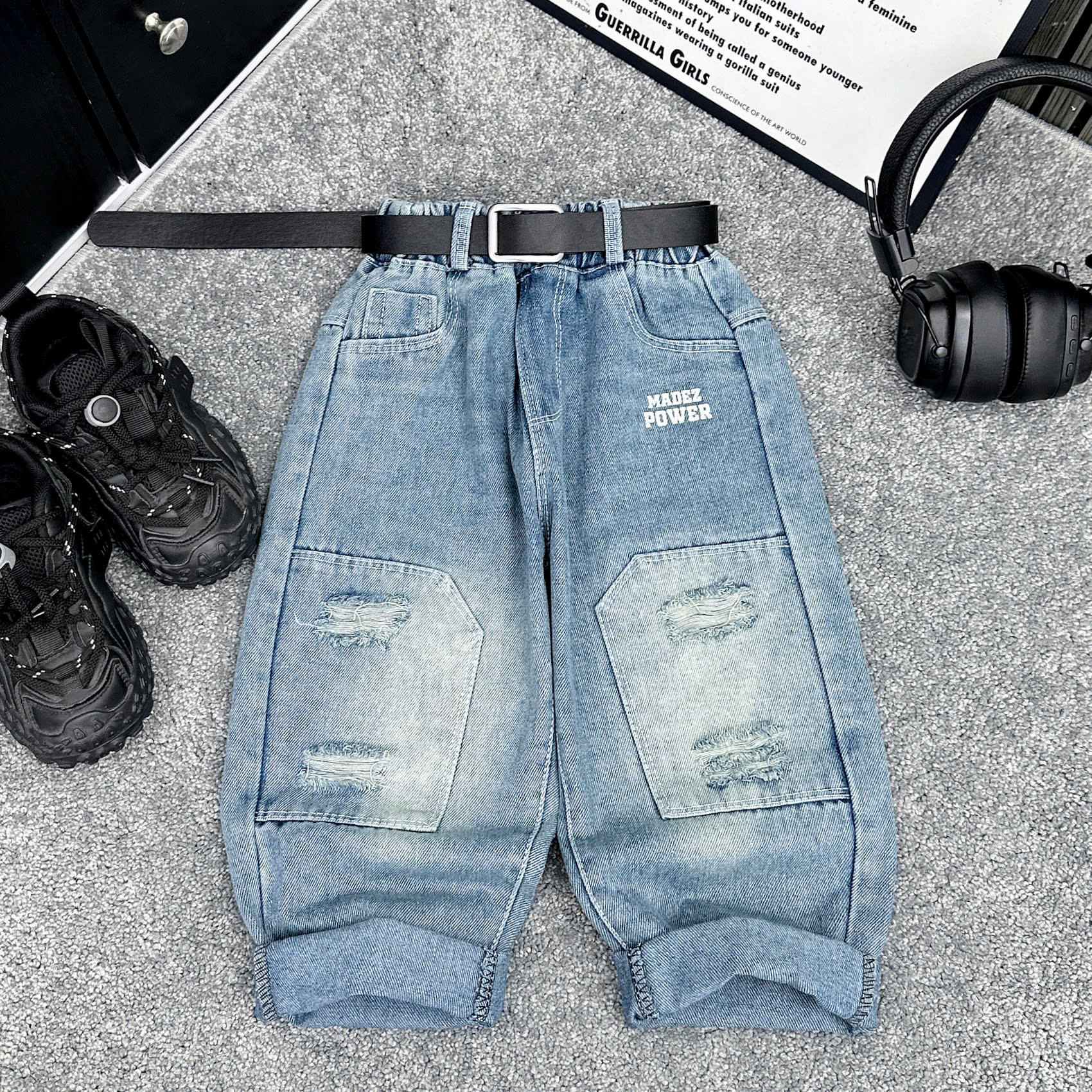 Q294-Quần baggy xanh rách gối (17.26kg)