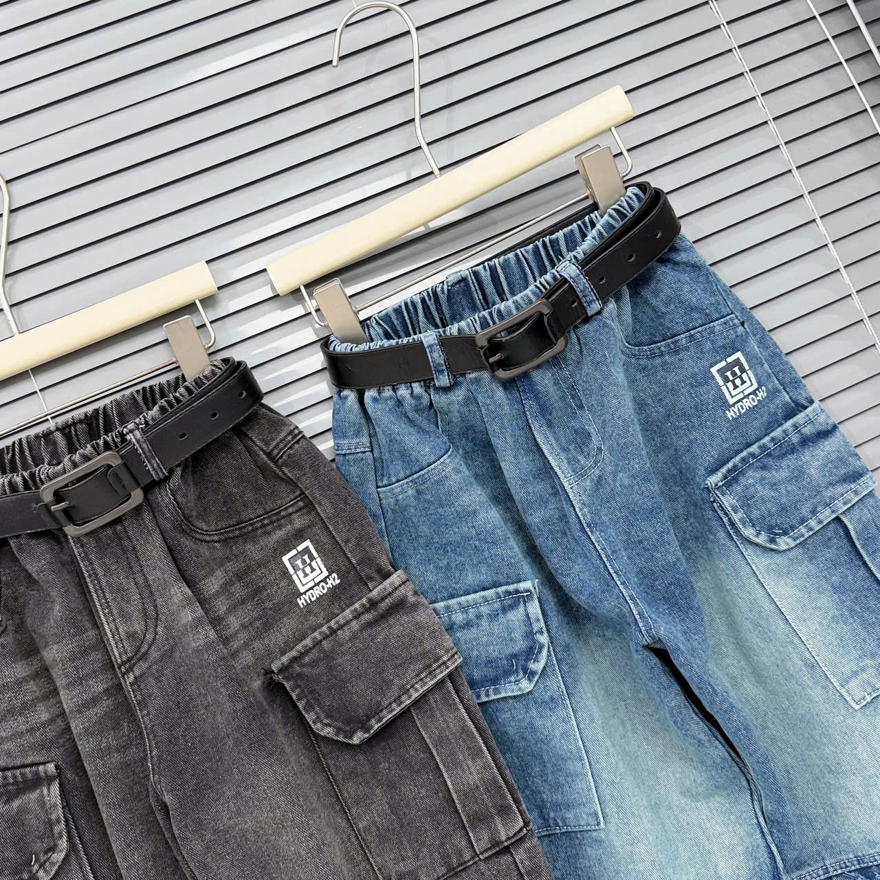 Q296-Quần baggy túi rách logo H (26.50kg)