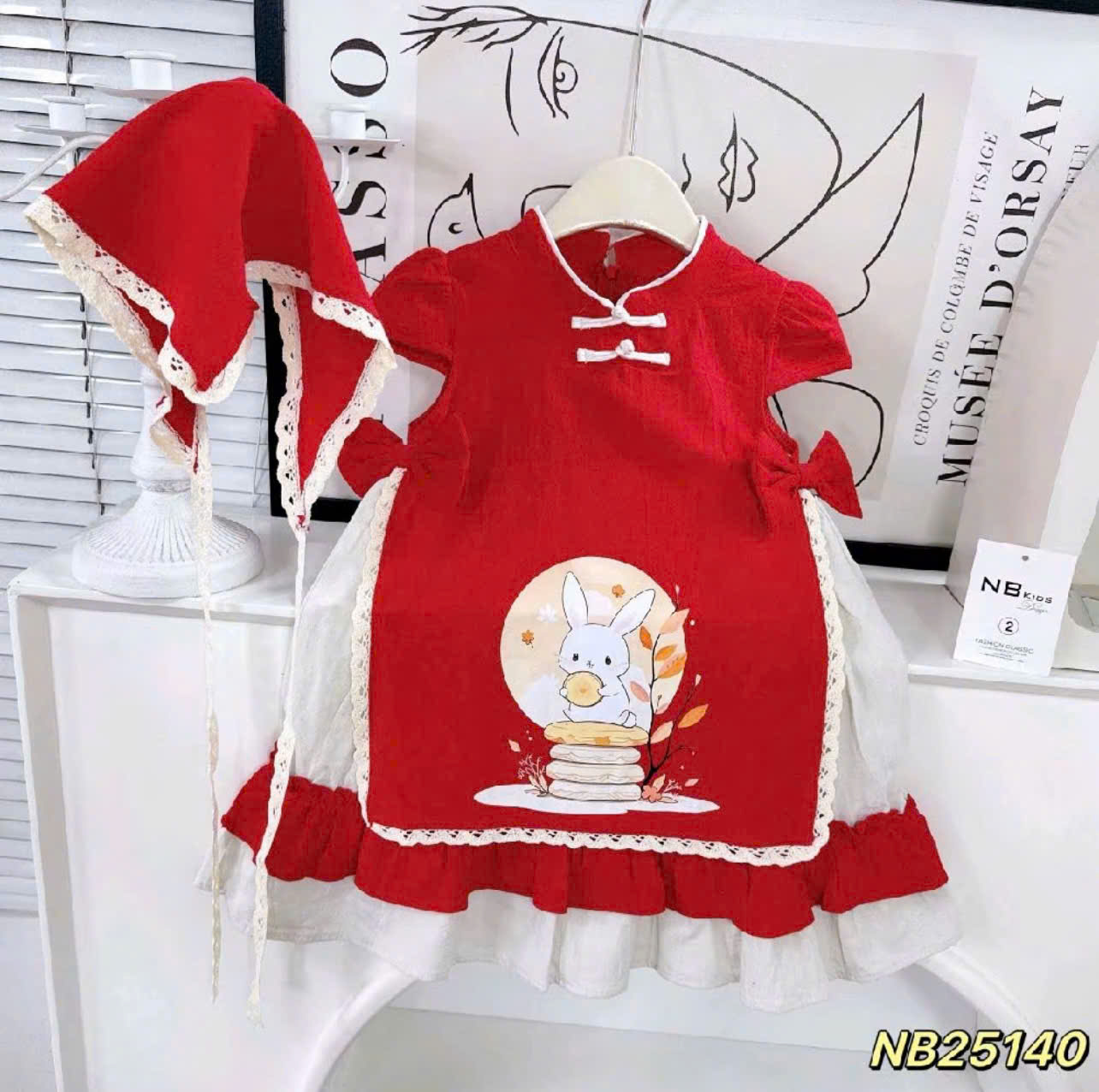 V359-Váy đũi thỏ cổ tàu kèm khăn (10.30kg)