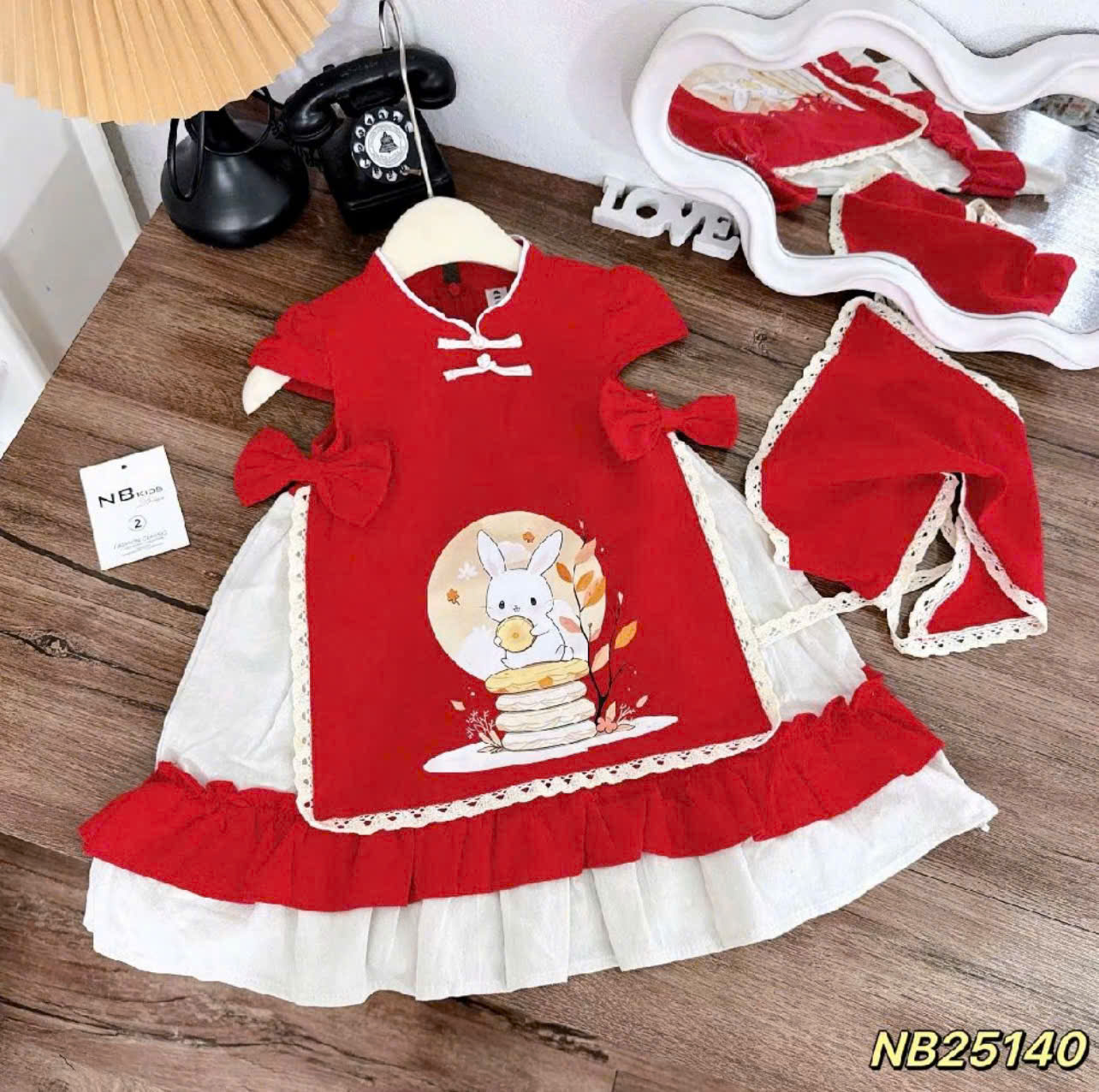 V359-Váy đũi thỏ cổ tàu kèm khăn (10.30kg)