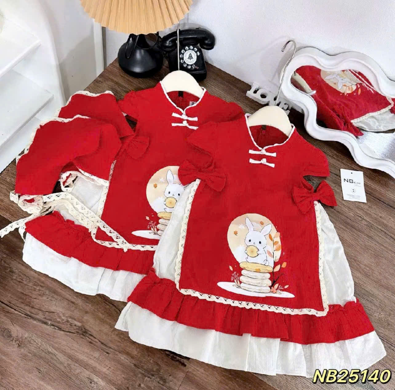 V359-Váy đũi thỏ cổ tàu kèm khăn (10.30kg)