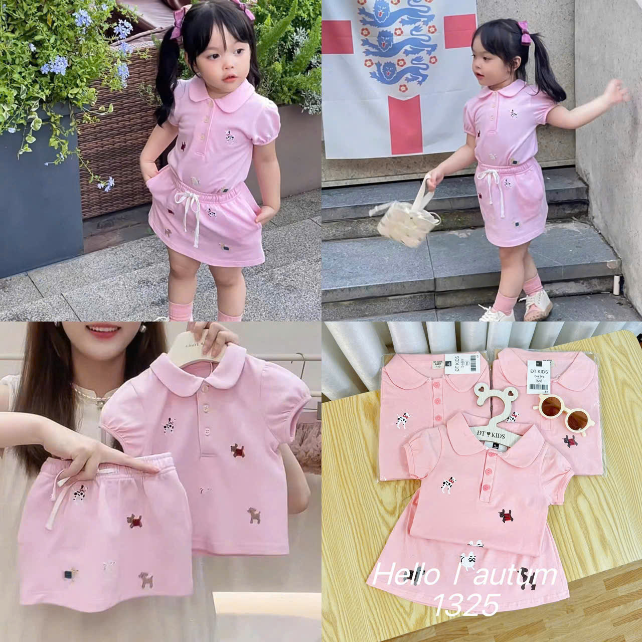 G775-Set polo cún hồng cv chữ A (07.18kg)