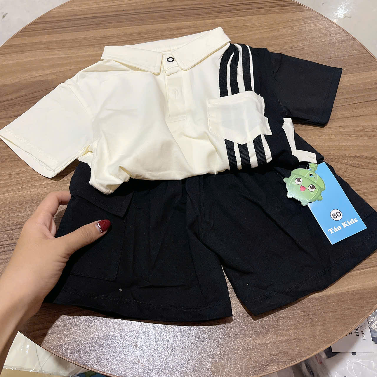 T592-Bộ polo cotton viền trắng đen (08.19kg)