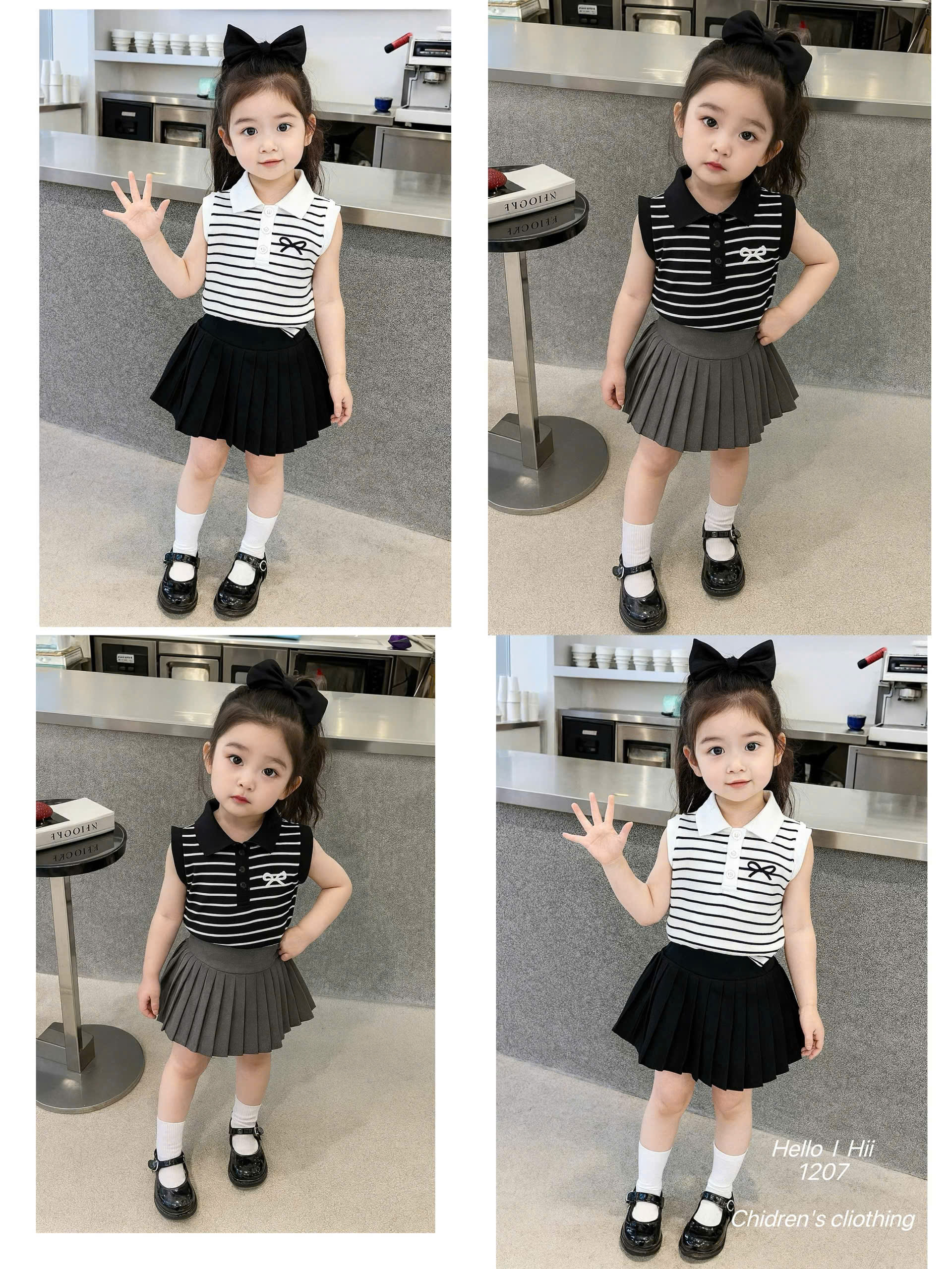 G792-Set áo kẻ SN nơ cv xếp ly (06.18kg)