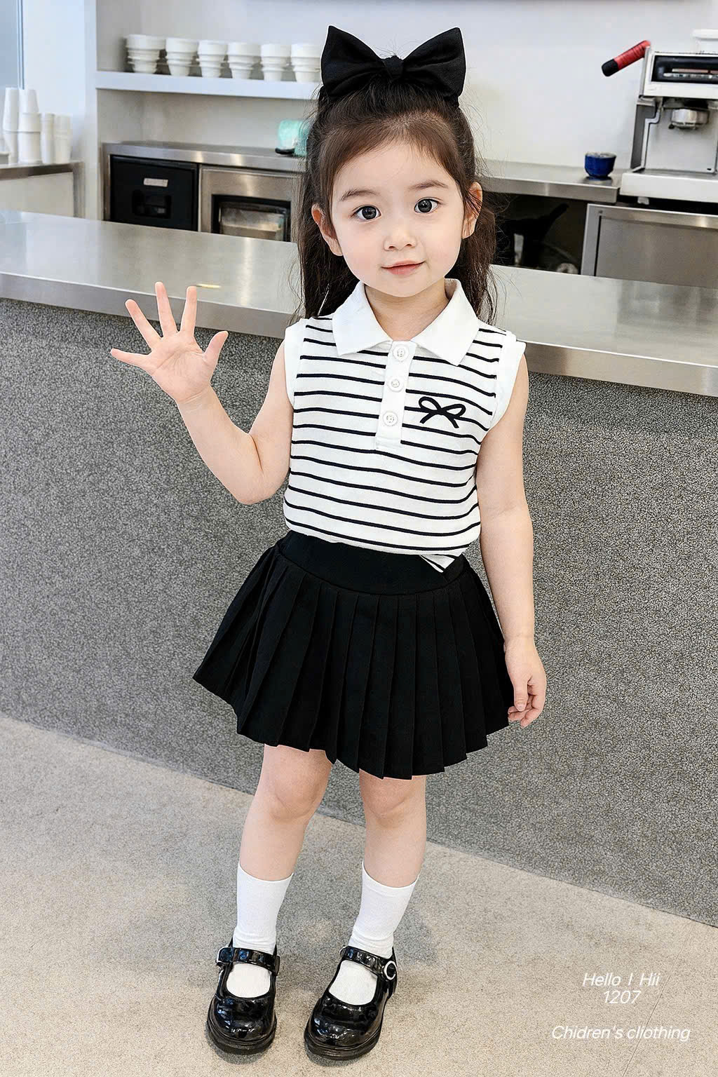 G792-Set áo kẻ SN nơ cv xếp ly (06.18kg)