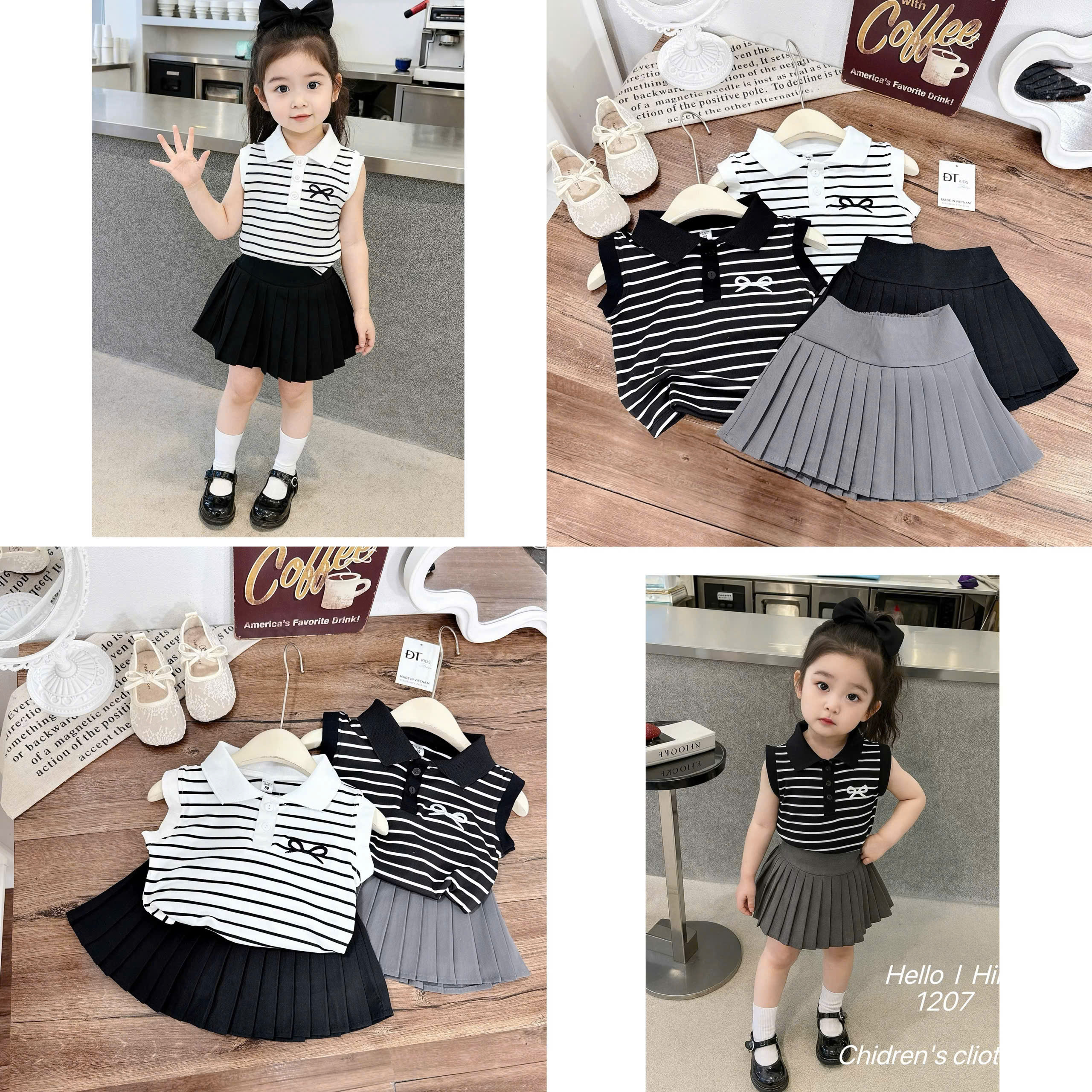 G792-Set áo kẻ SN nơ cv xếp ly (06.18kg)