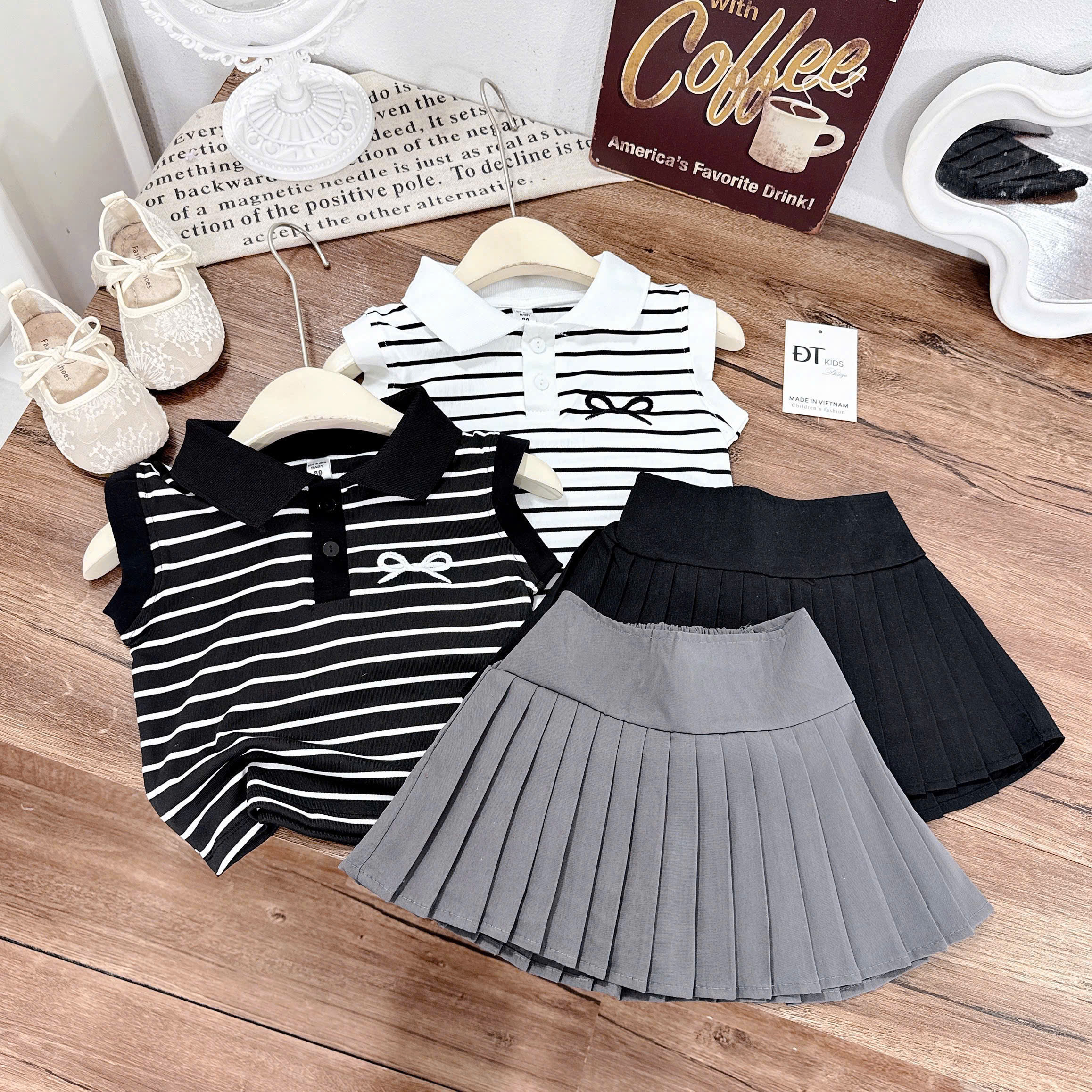 G792-Set áo kẻ SN nơ cv xếp ly (06.18kg)