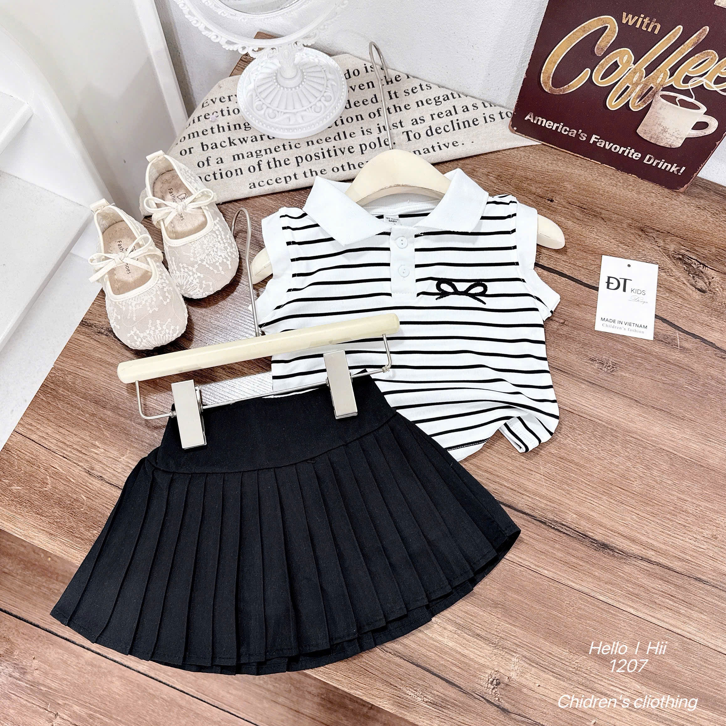 G792-Set áo kẻ SN nơ cv xếp ly (06.18kg)