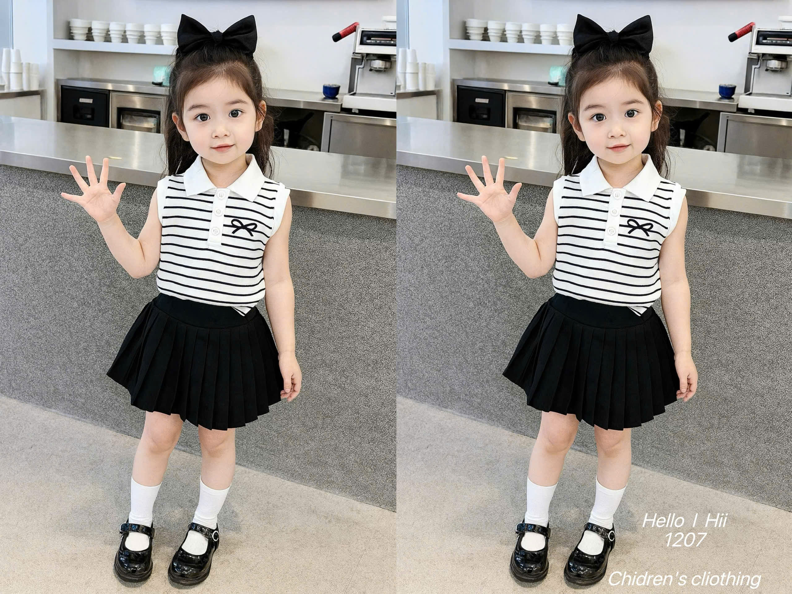 G792-Set áo kẻ SN nơ cv xếp ly (06.18kg)