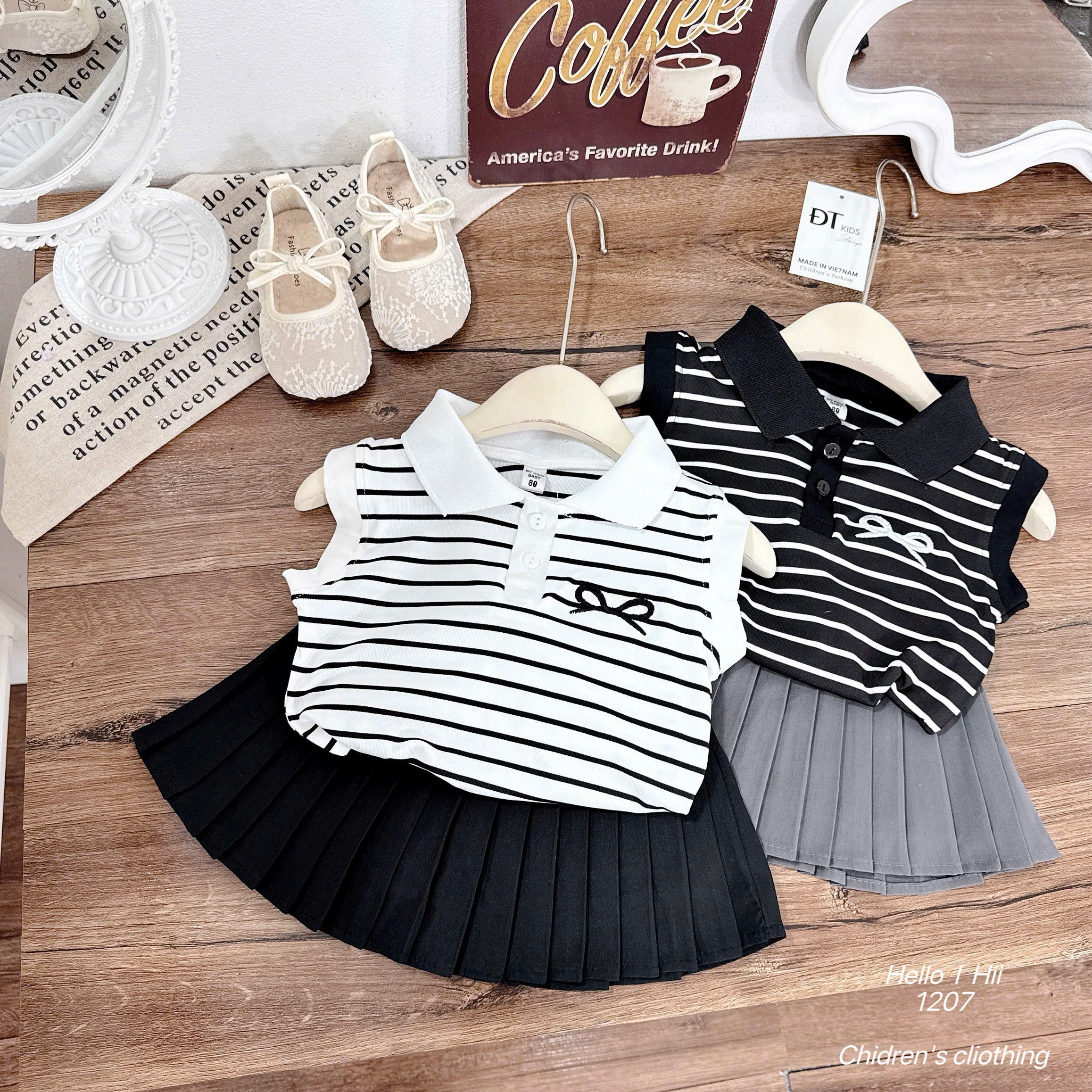 G792-Set áo kẻ SN nơ cv xếp ly (06.18kg)