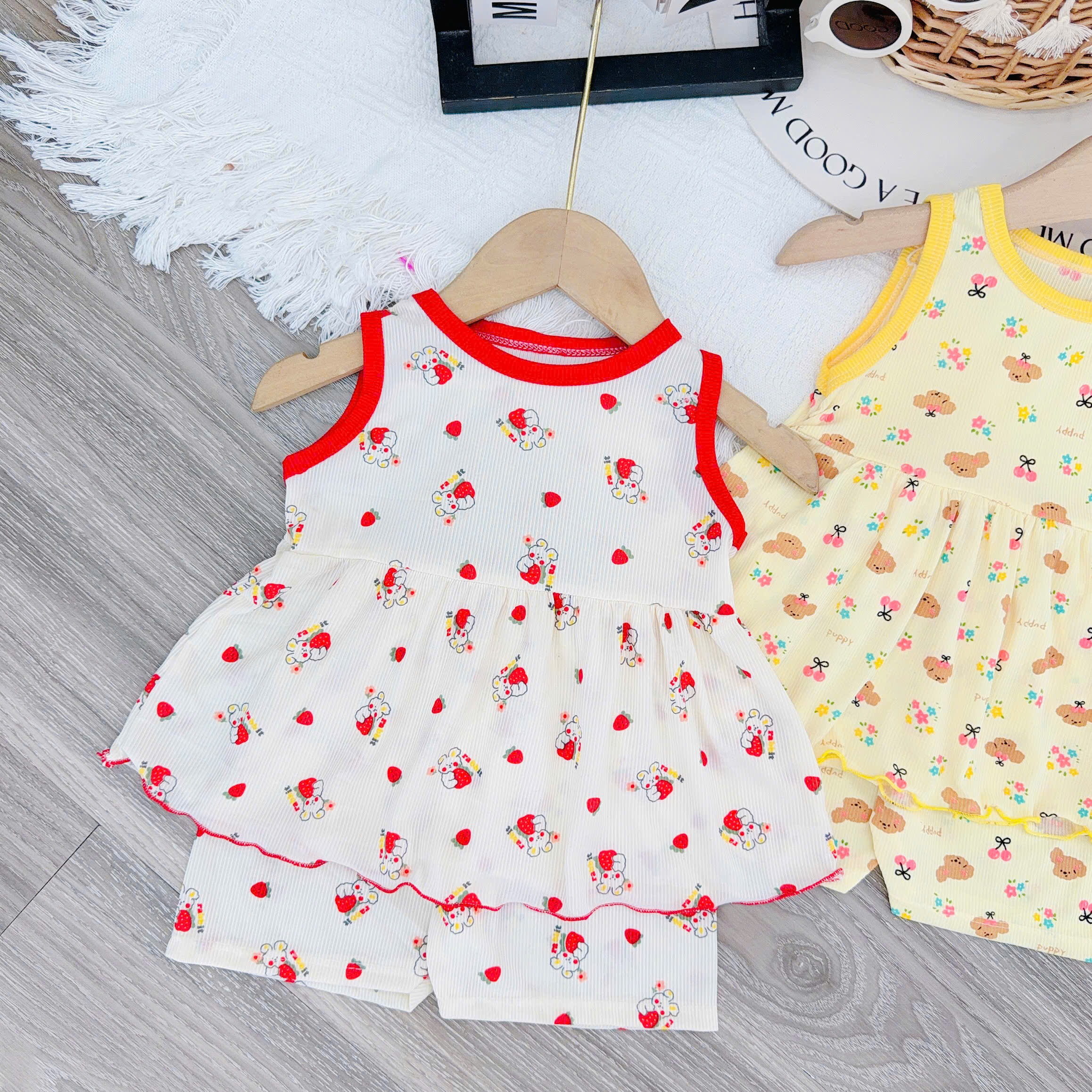 B489-Bộ balo tăm babydoll hoa nhí (05.15kg)