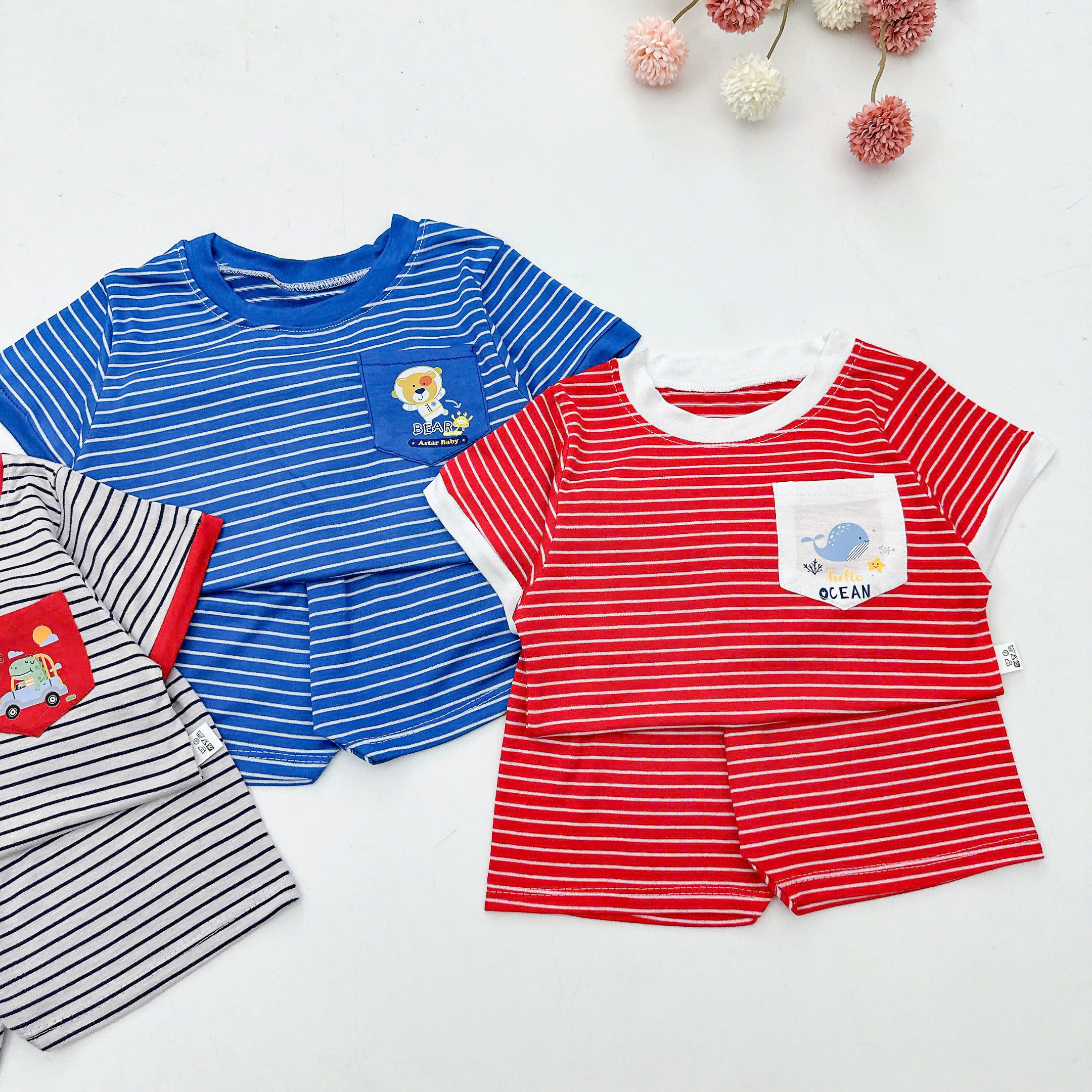 B491-Bộ cộc thun lạnh kẻ màu túi (05.15kg)