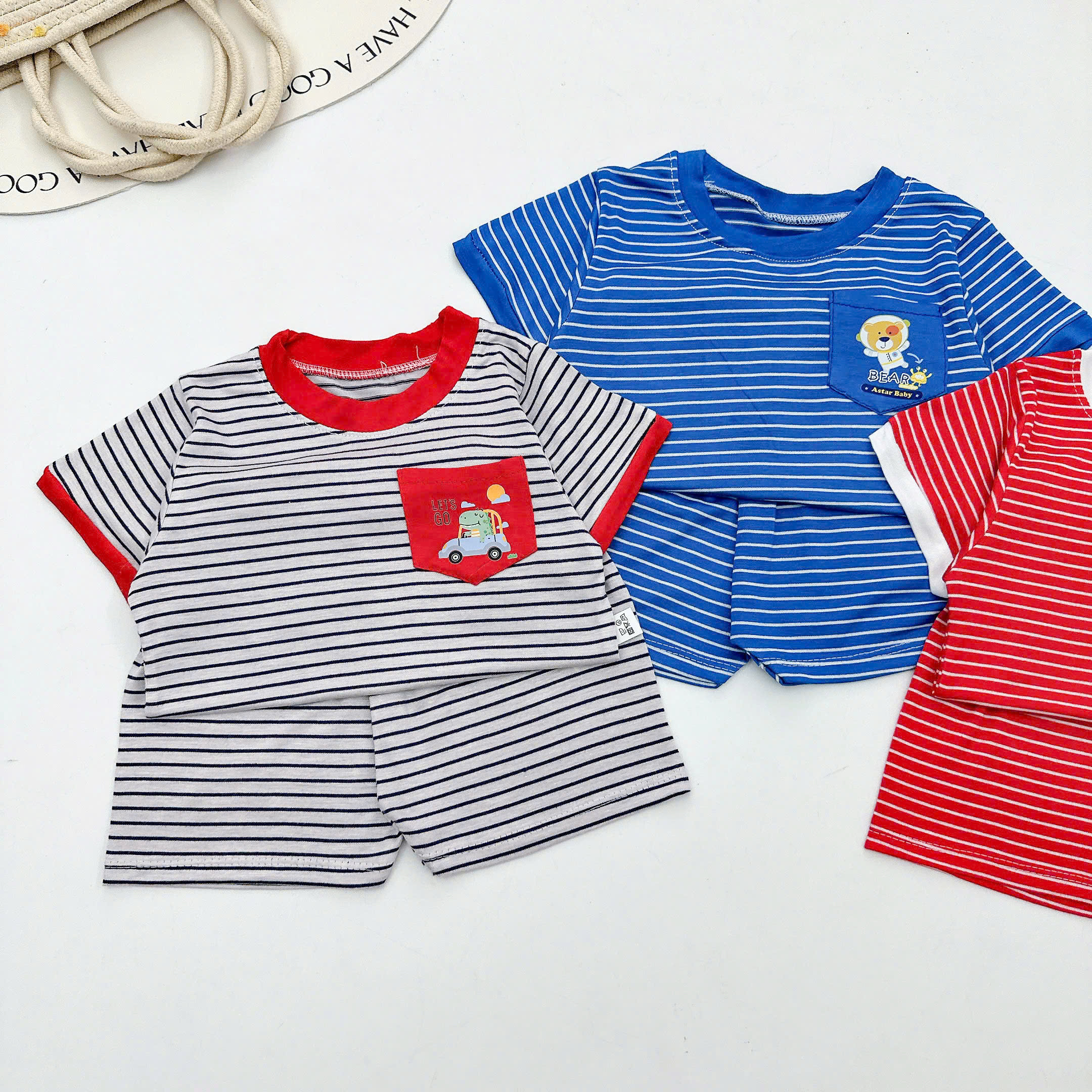 B491-Bộ cộc thun lạnh kẻ màu túi (05.15kg)