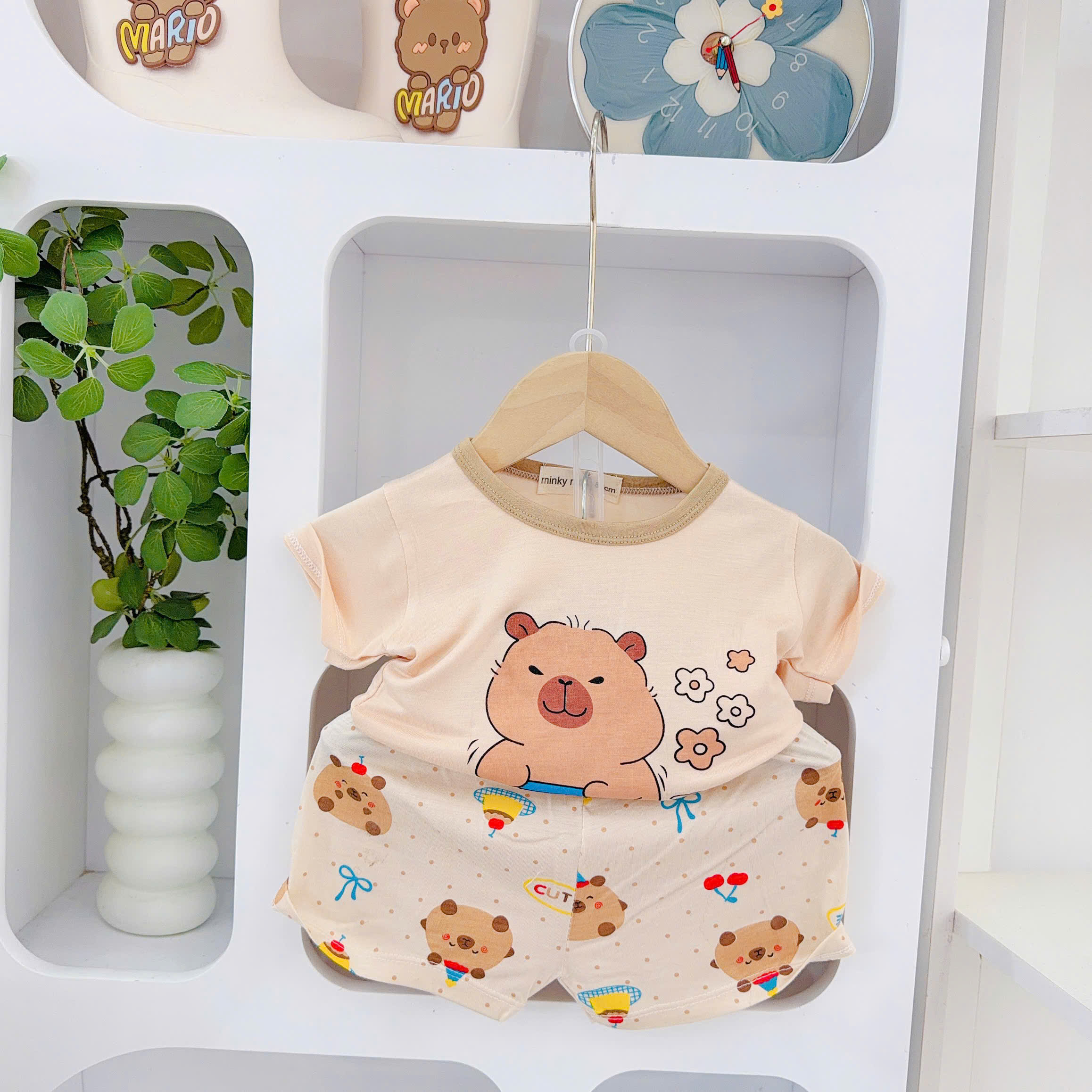 B493-Bộ cộc thun lạnh thú quần kẻ (05.15kg)