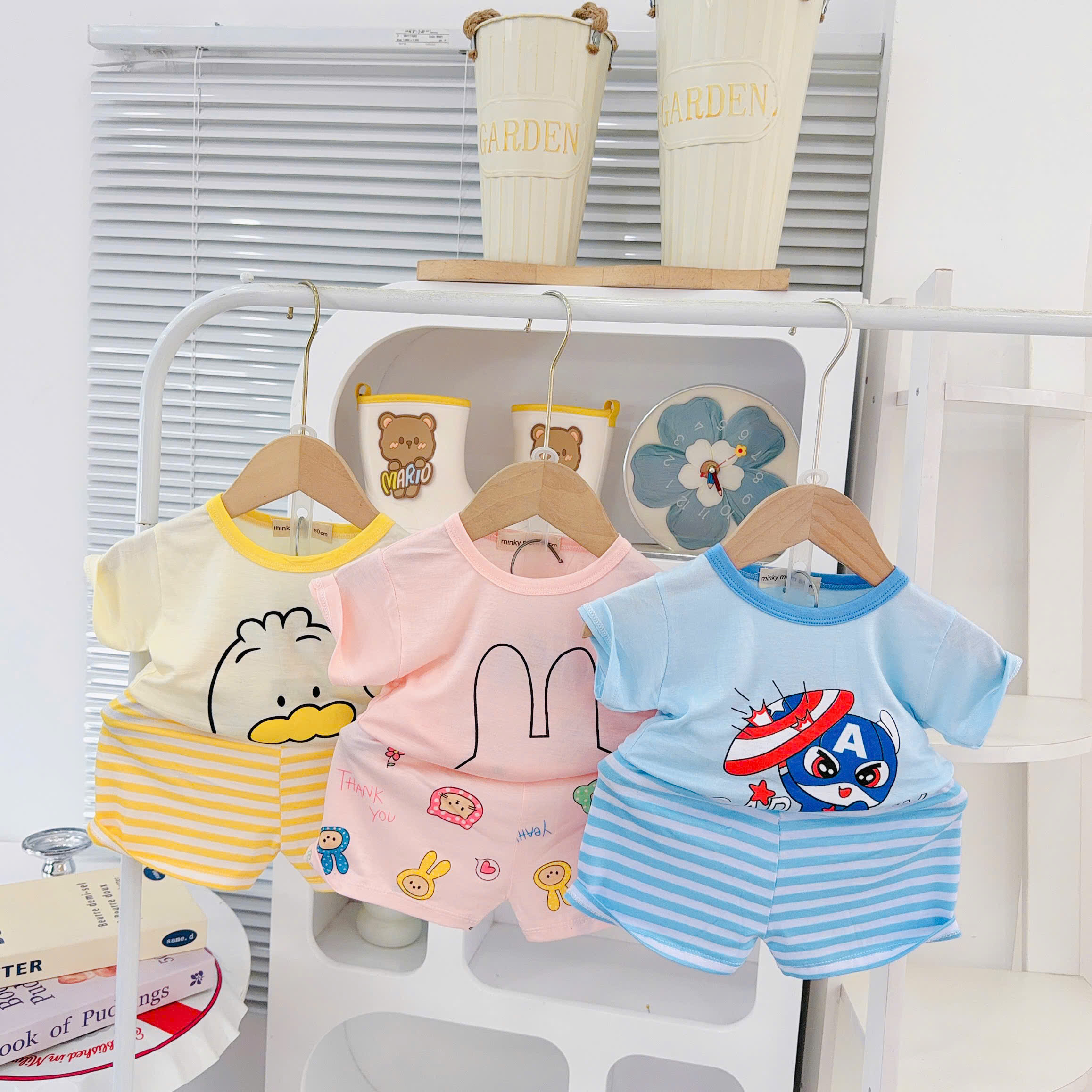 B493-Bộ cộc thun lạnh thú quần kẻ (05.15kg)