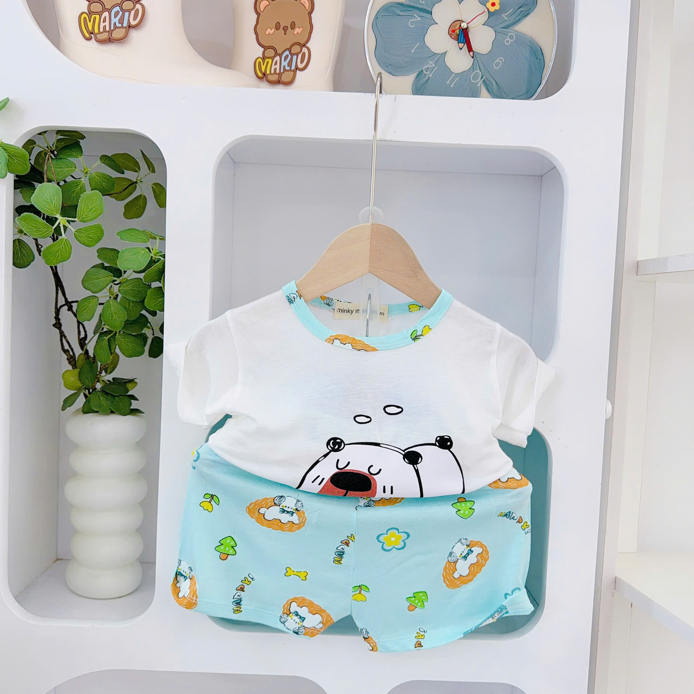 B493-Bộ cộc thun lạnh thú quần kẻ (05.15kg)