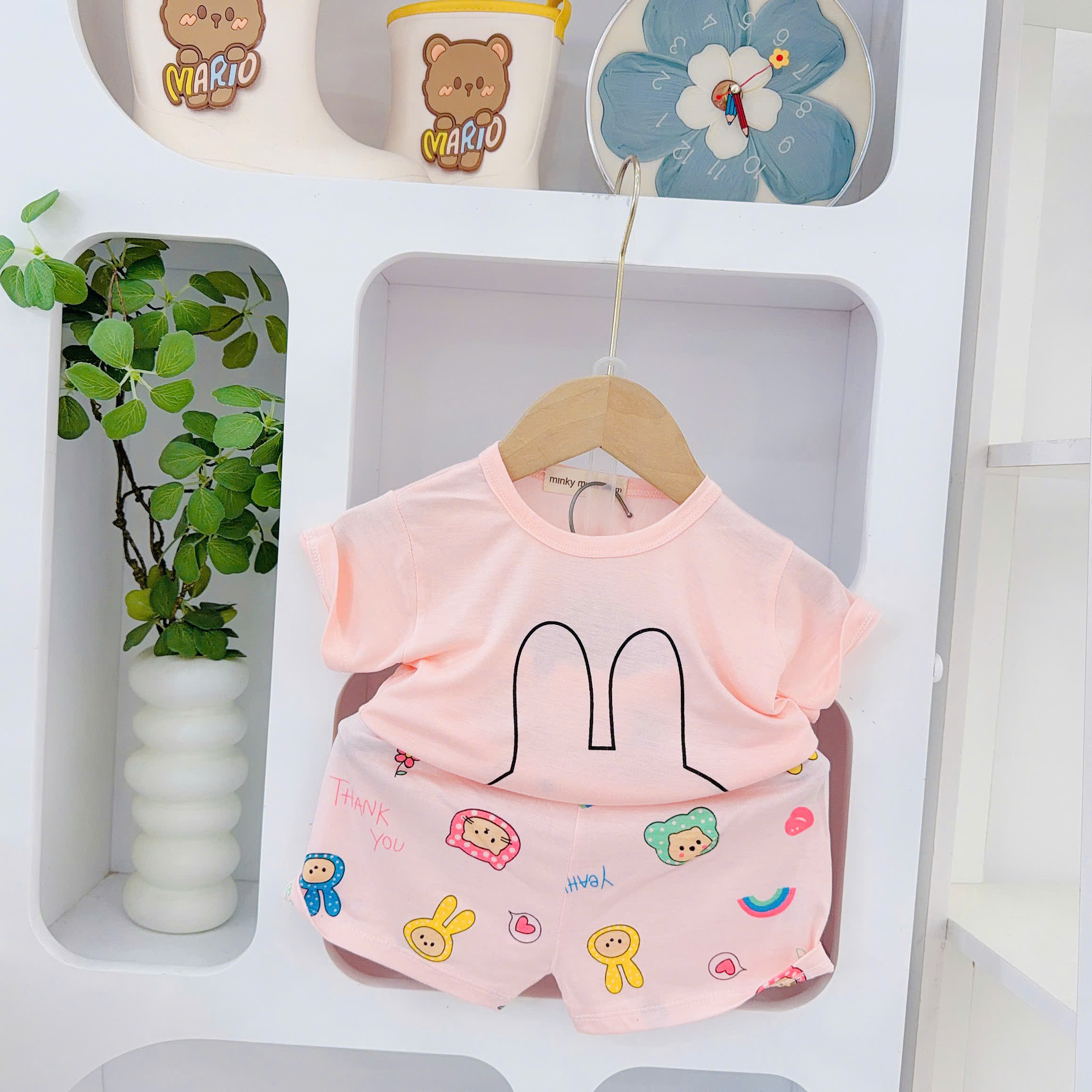 B493-Bộ cộc thun lạnh thú quần kẻ (05.15kg)