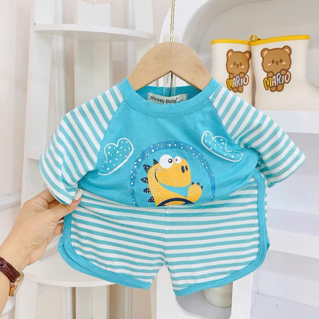 B494-Bộ cộc thun lạnh phối kẻ (08.15kg)