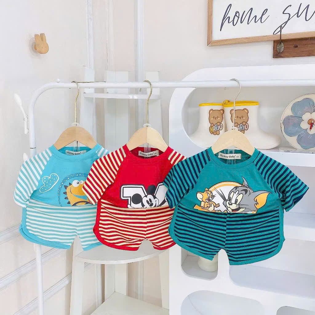 B494-Bộ cộc thun lạnh phối kẻ (08.15kg)