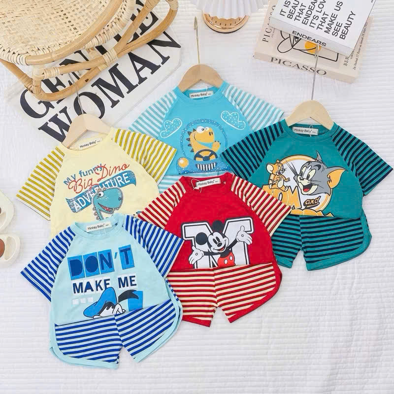 B494-Bộ cộc thun lạnh phối kẻ (08.15kg)