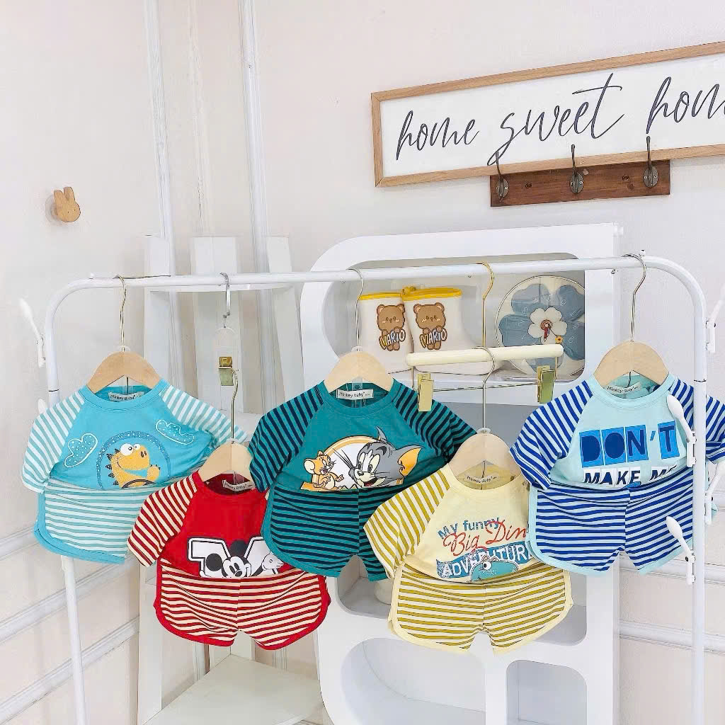 B494-Bộ cộc thun lạnh phối kẻ (08.15kg)