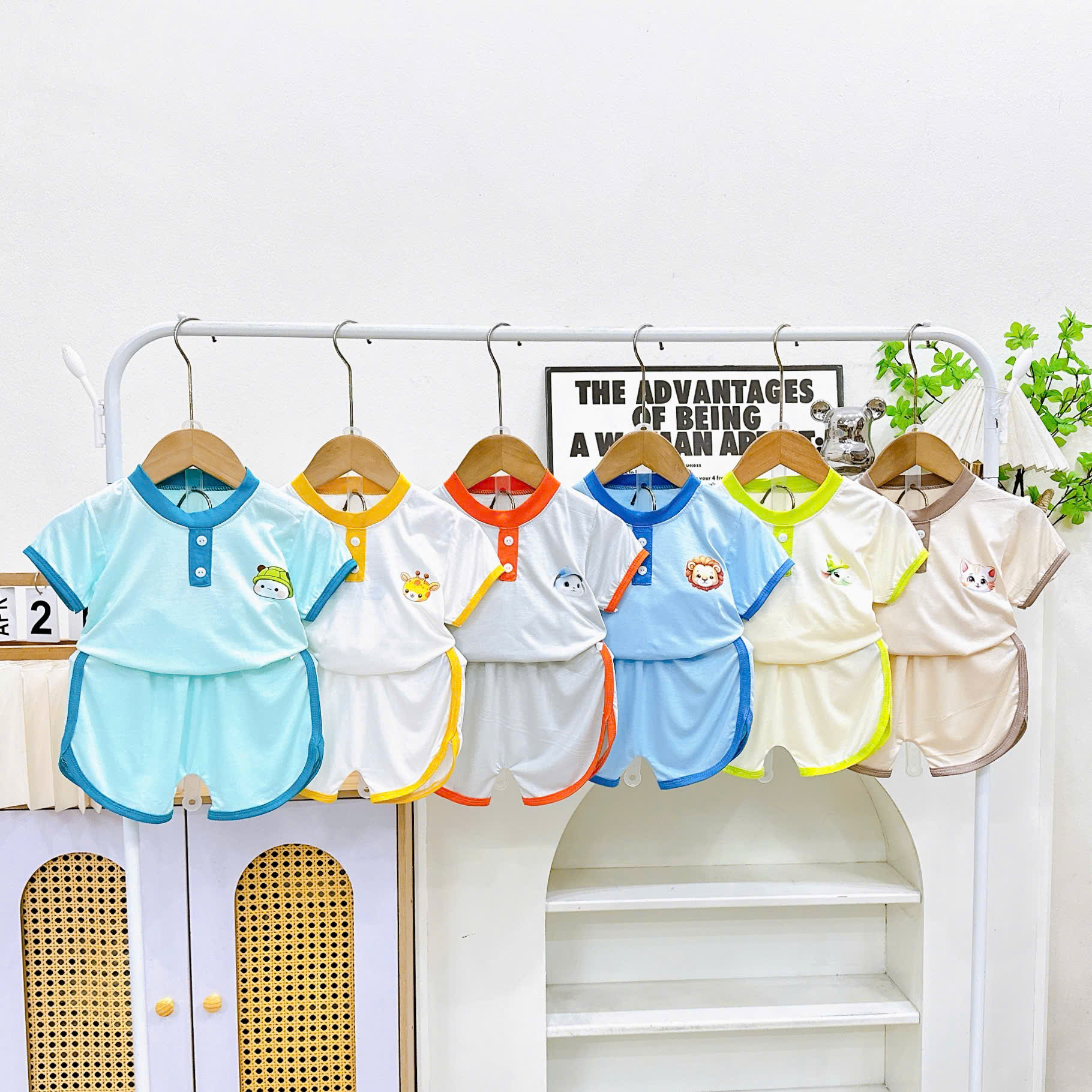 B495-Bộ cộc thun lạnh trụ trơn viền (08.15kg)