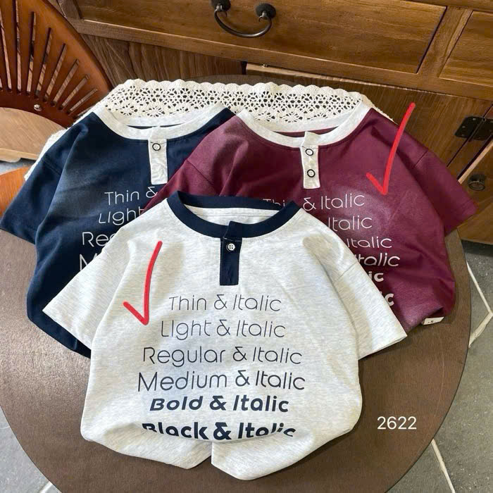 A389-Áo thun QC TXR xám cúc Thin (10.20kg)