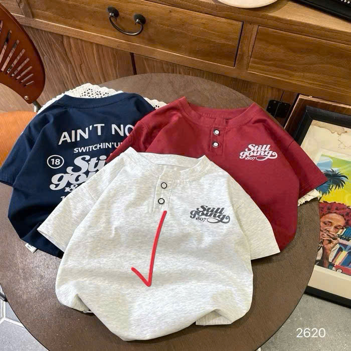 A399-Áo thun QC TXR xám cúc STILL (10.20kg)