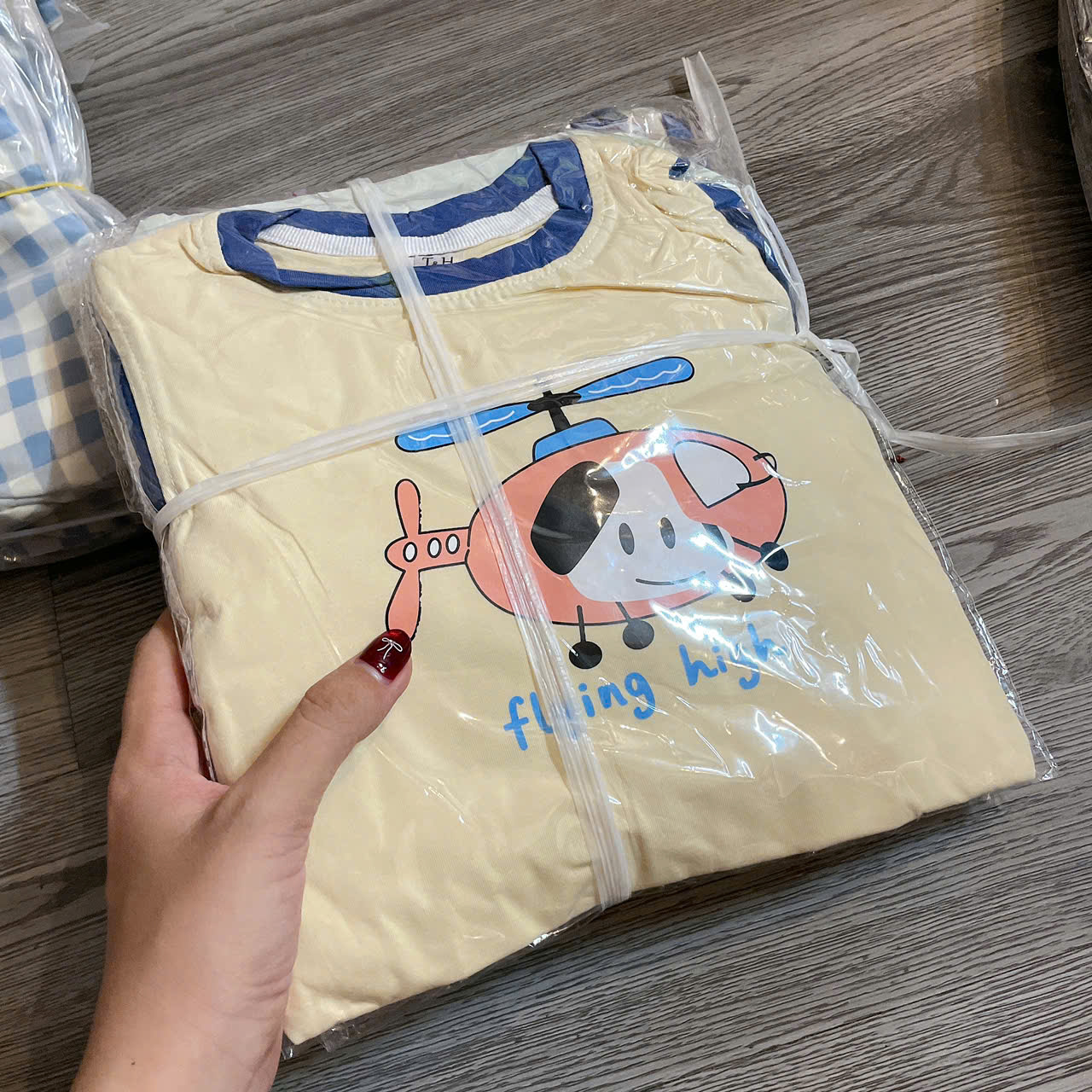 T647-Bộ cotton SN máy bay xanh (07.15kg)