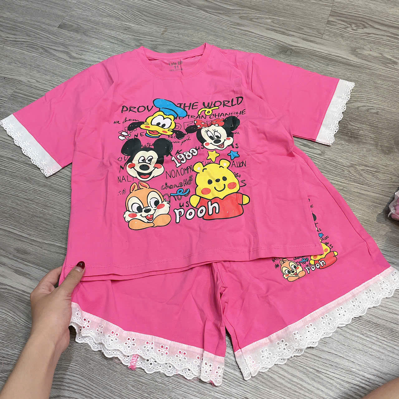 G840-Bộ cotton cộc xịn Mickey ren (25.45kg)