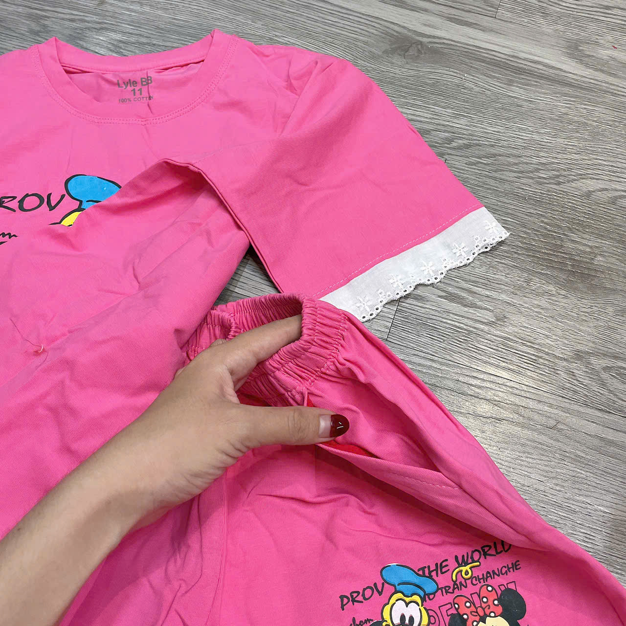 G840-Bộ cotton cộc xịn Mickey ren (25.45kg)