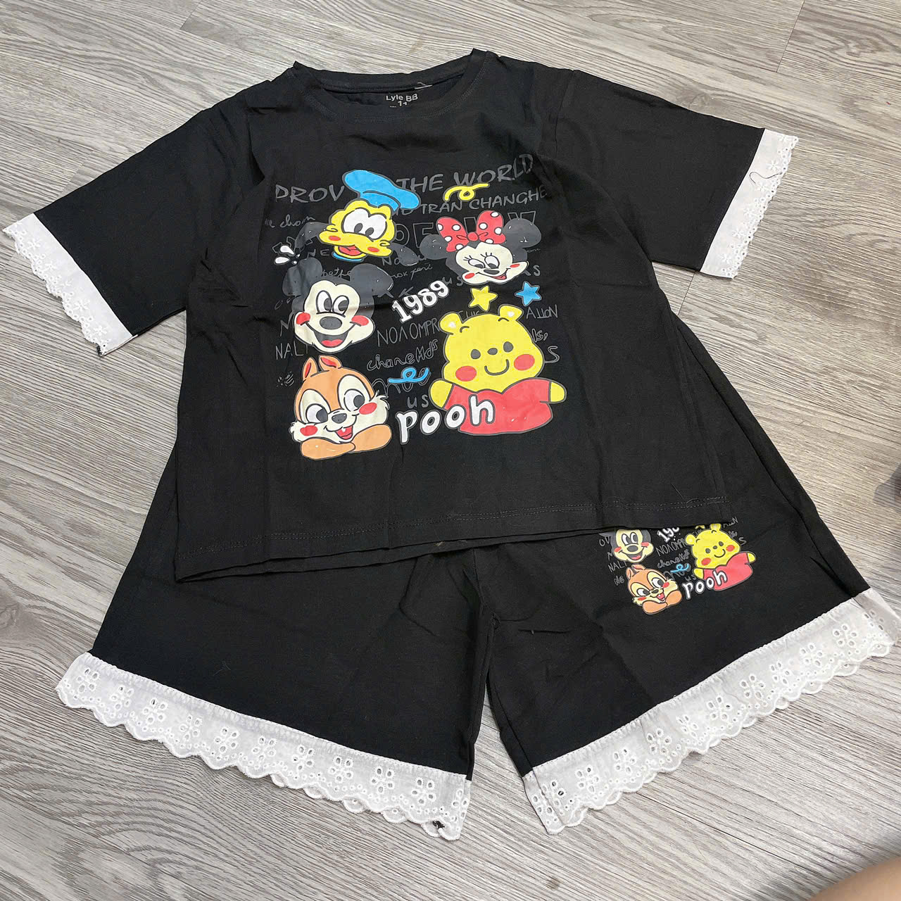 G840-Bộ cotton cộc xịn Mickey ren (25.45kg)
