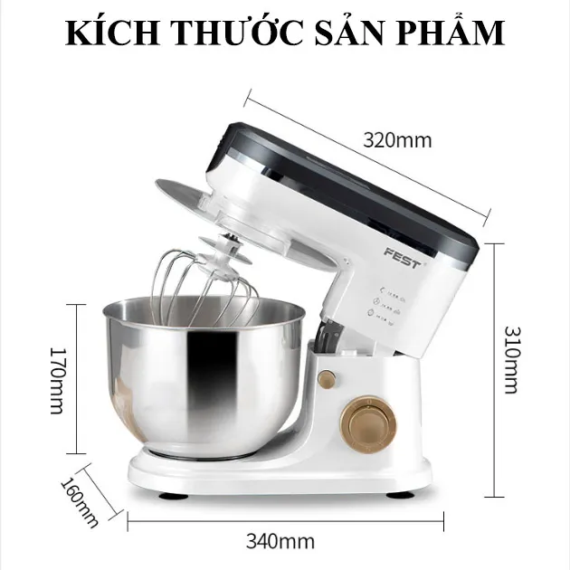 Máy đánh trứng - Trộn bột Fest 6L