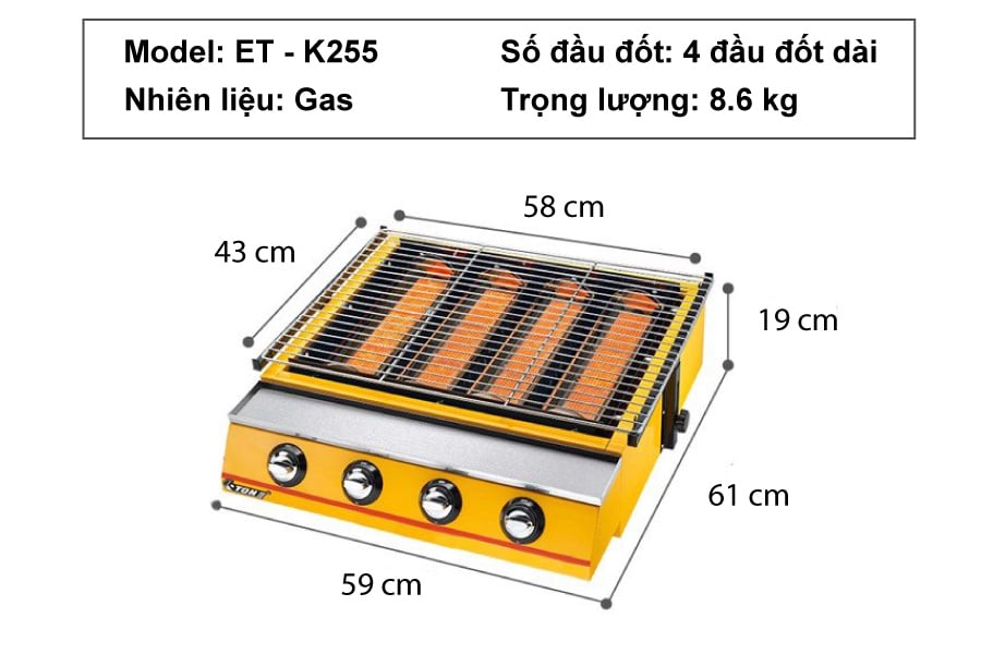 Bếp Nướng Gas ETON ET-K255