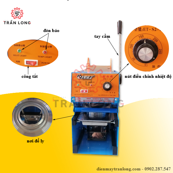 Máy ép ly Eton ET-S2-1 Gạt Tay 500ml-700ml