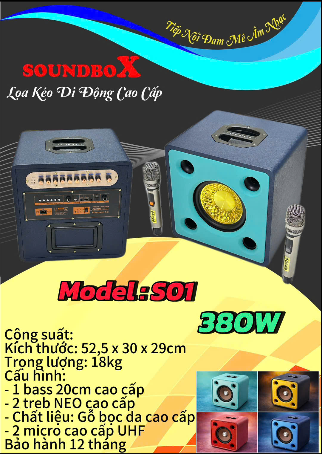 Loa Kéo Di Động Soundbox S01 Karaoke siêu hot