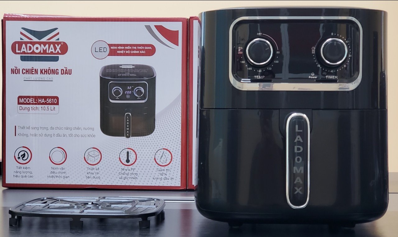 NỒI CHIÊN KHÔNG DẦU LADOMAX HA-5610-CƠ
