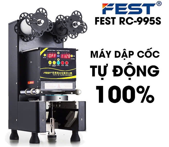 Máy dập ép miệng cốc ly tự động FEST (RC95 - RC995S)