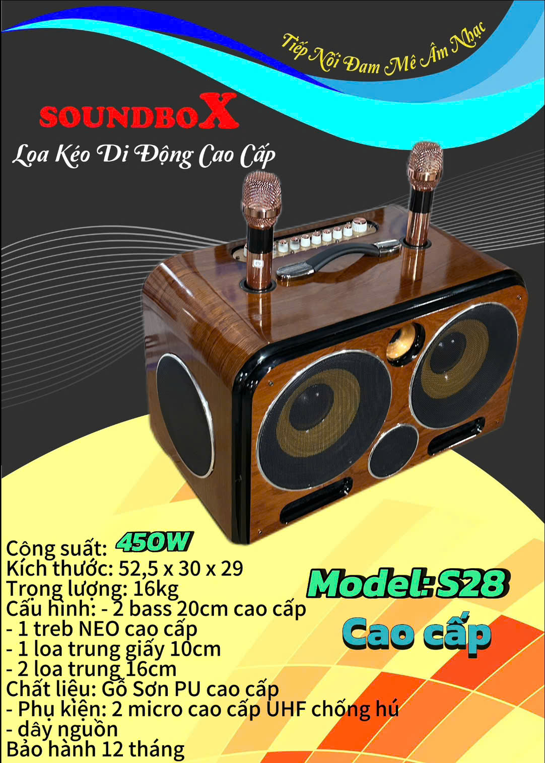 Loa Xách Tay Karaoke Soundbox S28 - Siêu Đẹp Siêu Hay