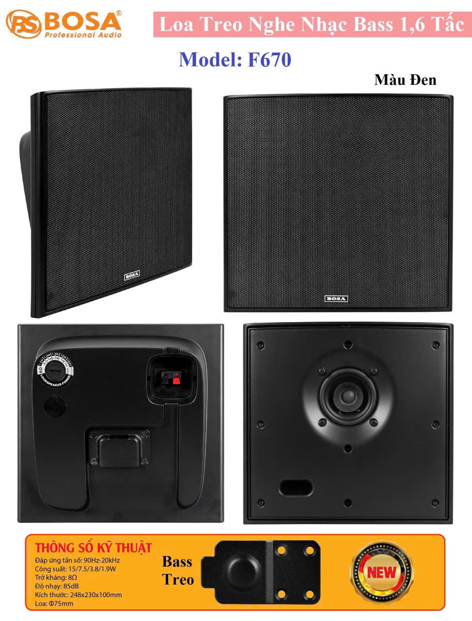 Loa Treo Tường Nghe Nhạc F670 loại 1