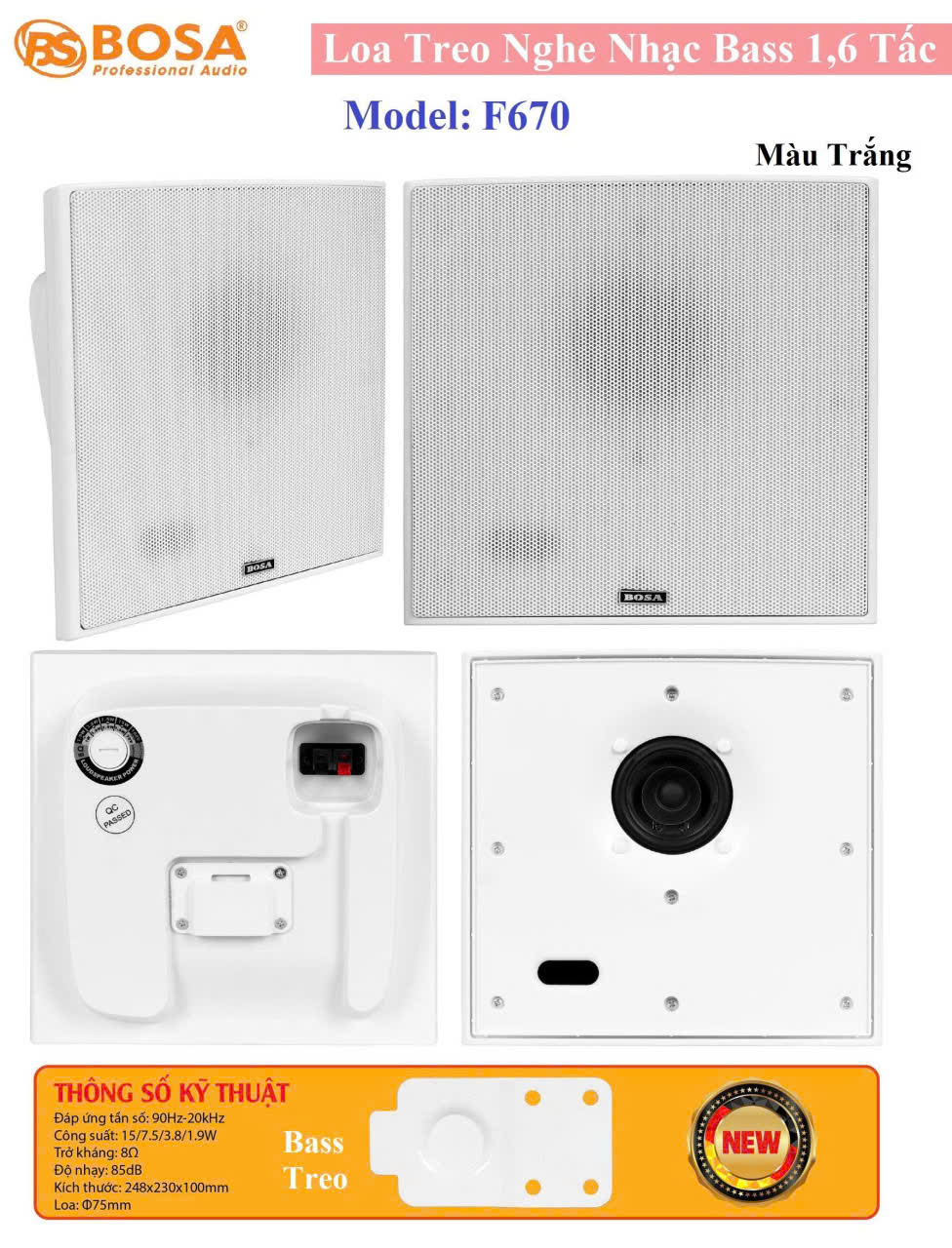 Loa Treo Tường Nghe Nhạc F670 loại 1