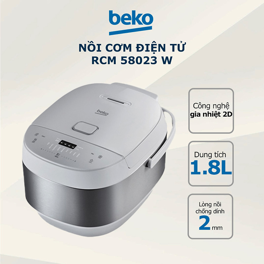 Nồi cơm điện tử cảm ứng 1.8L Beko RCM58023W