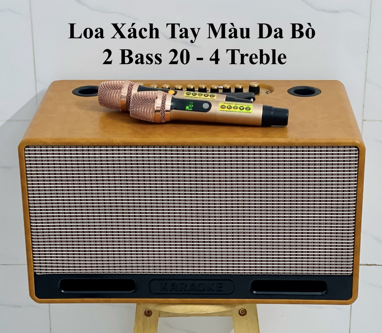 Loa Kéo xách Tay Sound S222 Màu Da Bò và Da Kem