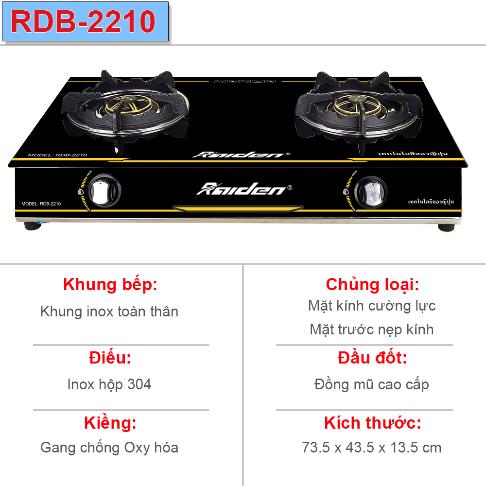 bếp gas Raiden RDB-2210