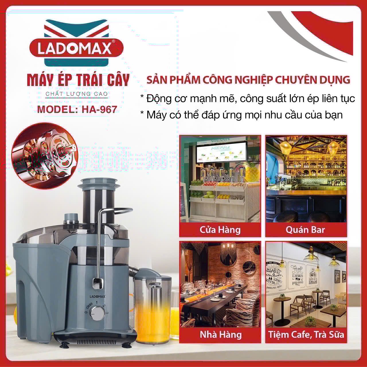 Máy ép trái cây công nghiệp Ladomax HA-967